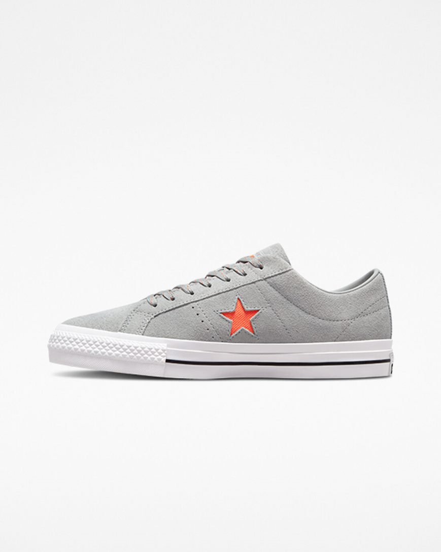 Bascheți Barbati Converse One Star Pro Gri Portocalii Albi | RO HSYTD039